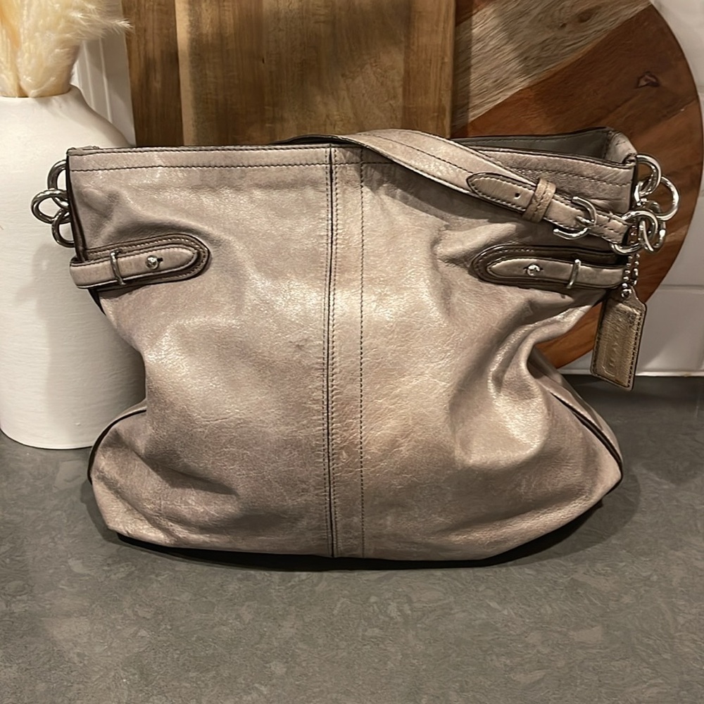 Coach Leather Collette Hobo Shoulder Bag Iridescent - Picture 3 of 10